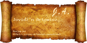 Jovián Artemisz névjegykártya